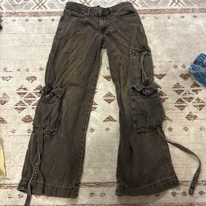 Wild Fable Dark Brown Flare Cargo Jeans